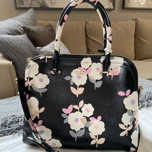 Kate Spade large floral satchel with strap